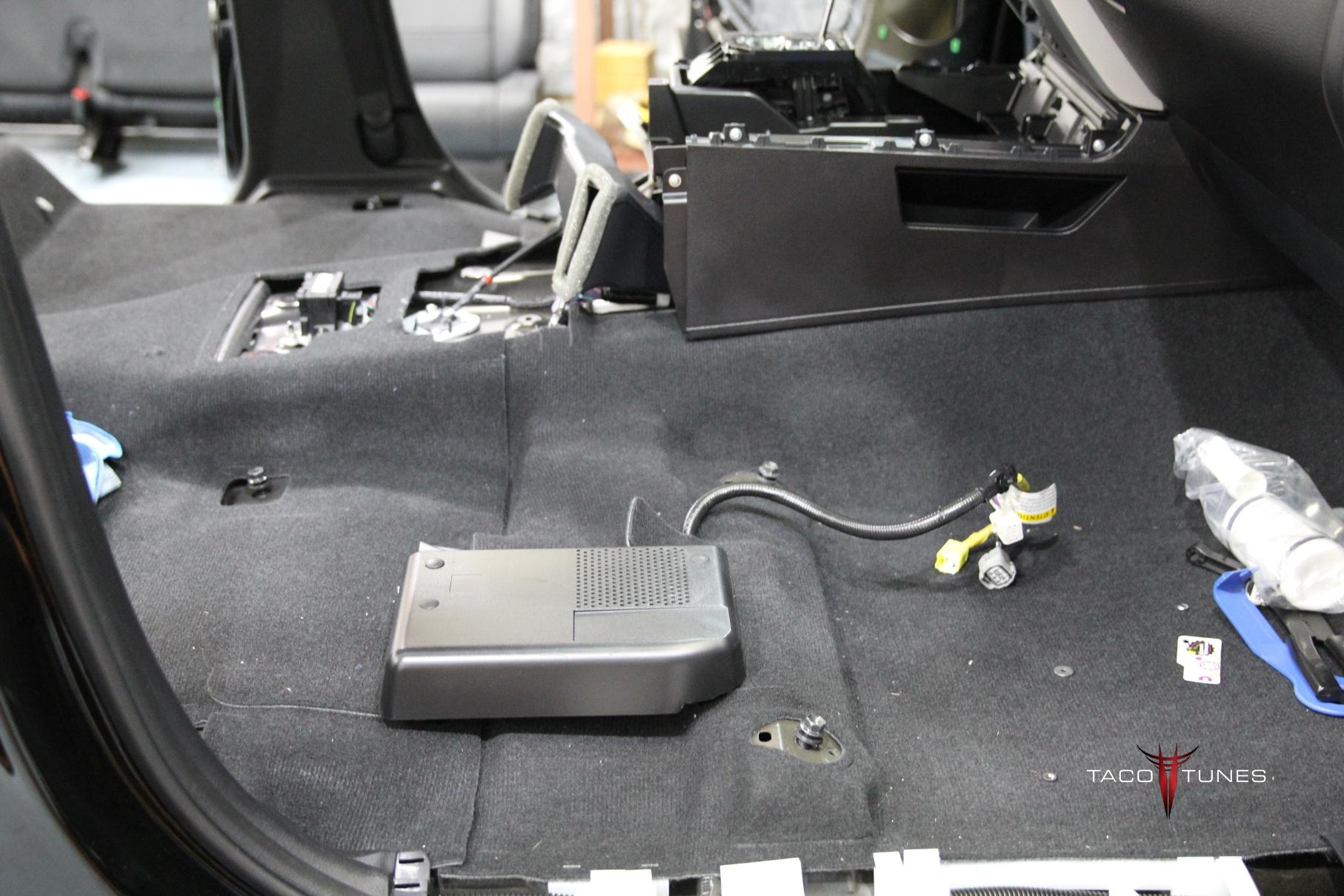 Toyota Tundra Crewmax JBL Amp Under Passenger Seat 2 Taco Tunes