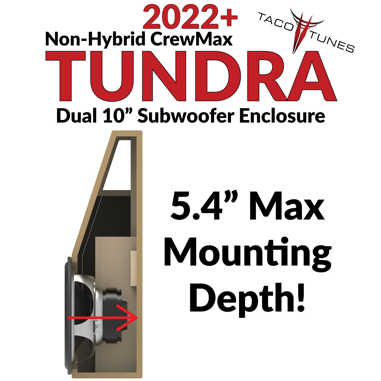 2022+-Crew-Max-Non-Hybrid-Tundra-DUAL-10-INCH-Subwoofer-Enclosure