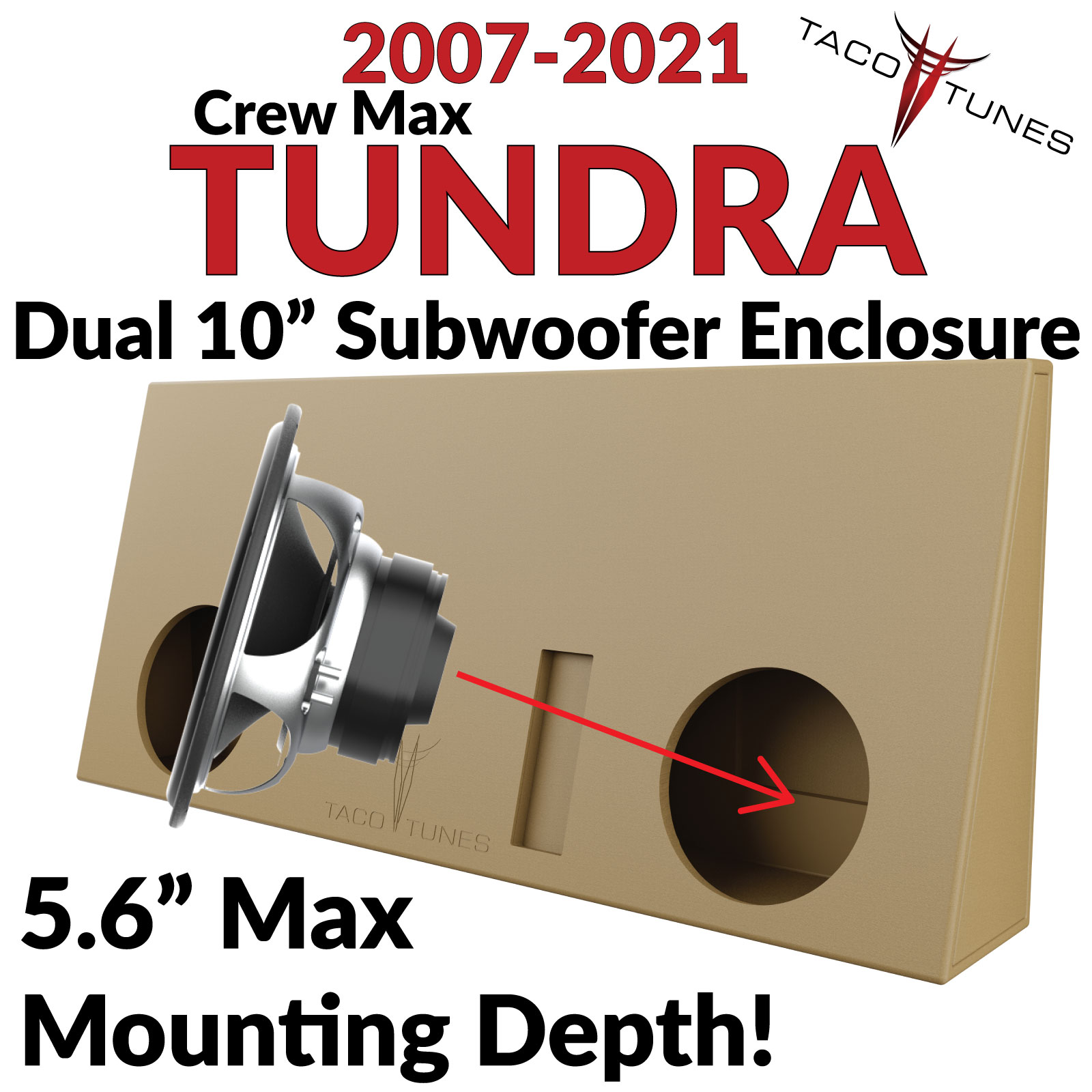 2007-2021 Toyota Tundra Crewmax Ported Subwoofer Box Enclosure