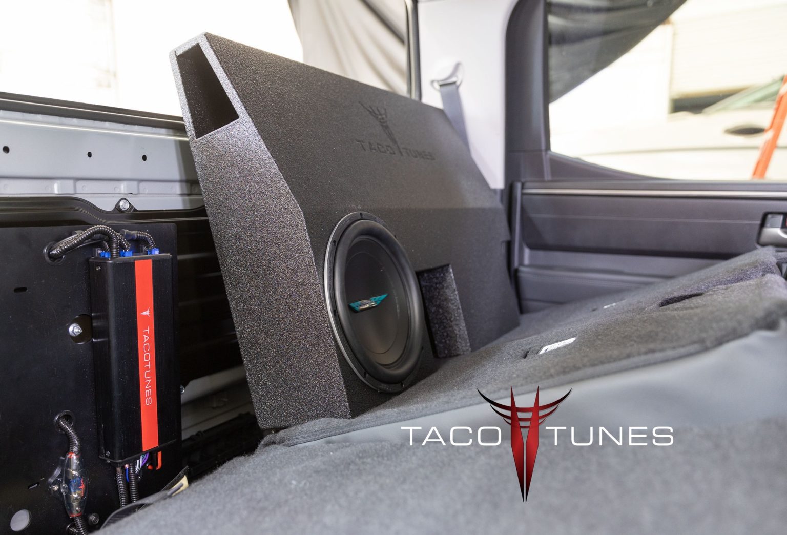 2022+ Toyota Tundra Single 10 inch Subwoofer Box Taco Tunes Toyota