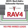 2019+ Toyota rav4 Add a subwoofer plug and play harness