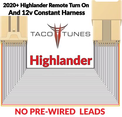 2020 toyota highlander plug and play remote turn on and 12v harness