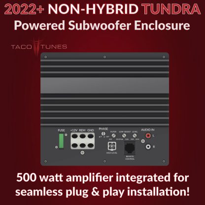 2022+ NON-HYBRID Toyota Tundra POWERED SUBWOOFER KIT "starter add a sub" - Image 5
